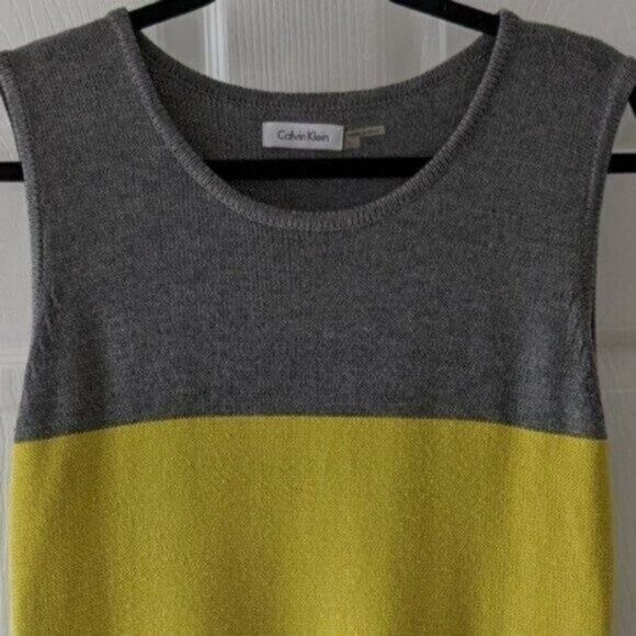 Calvin Klein Cheerful and cute Colorblock Knit Sleeveless Dress L EUC - Picture 6 of 8